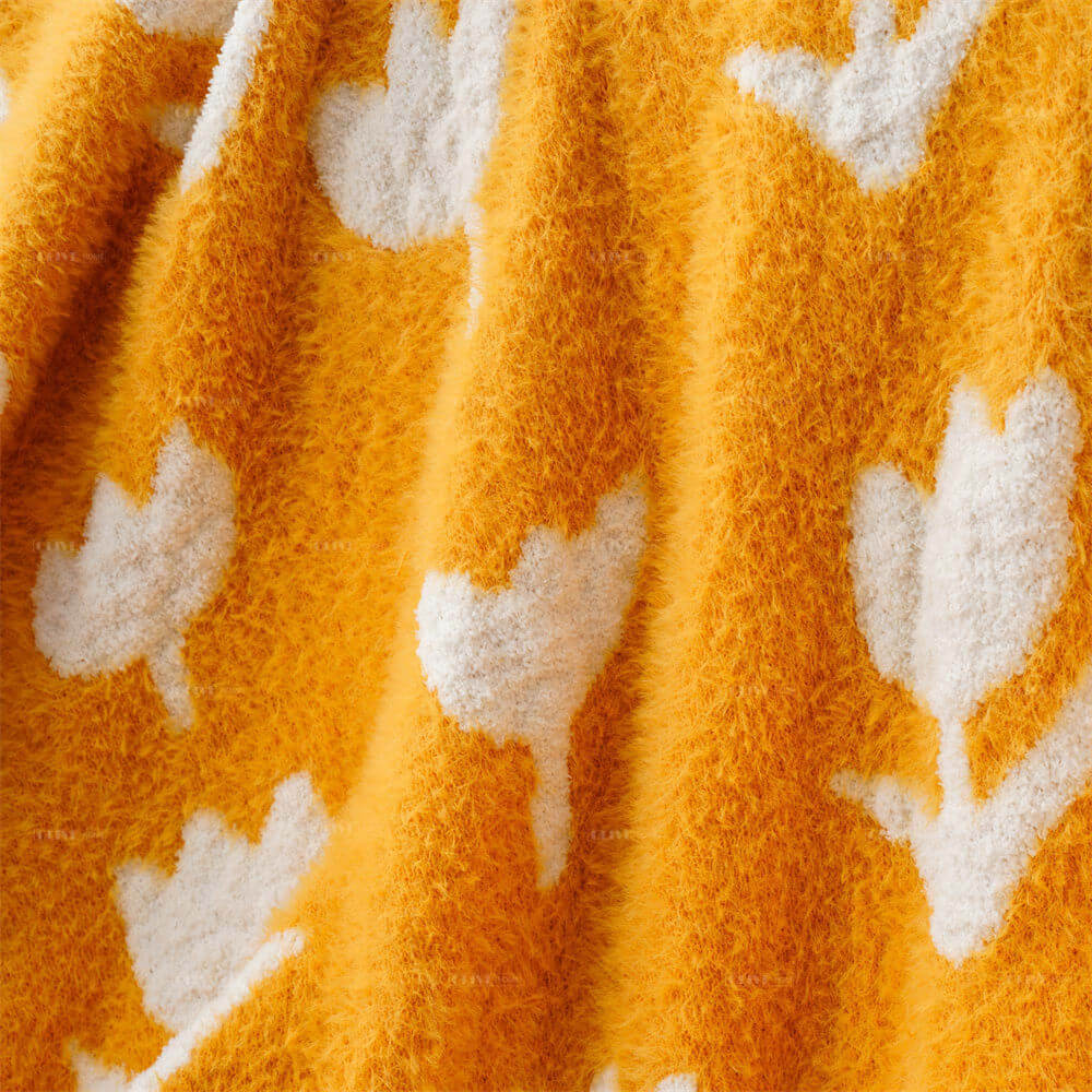 Jacquard Feather Knit Blanket 5