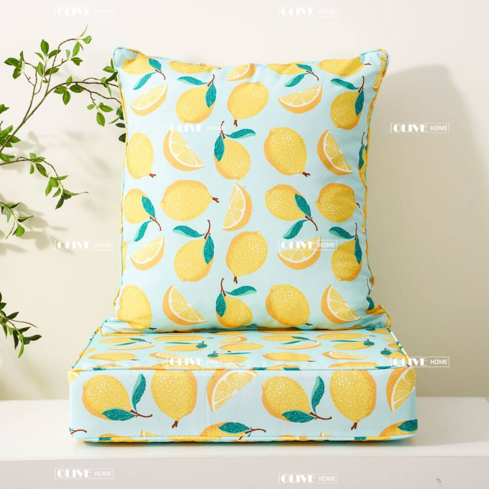 Lemon Deep Seat High Back Chair Cushions Customized Outdoor Cushion Set 3