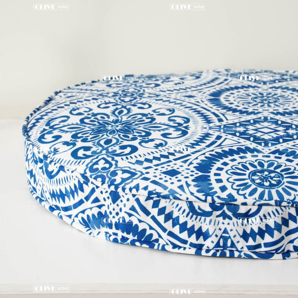 Printed Round Chair Cushions for Garden Patio Office 3