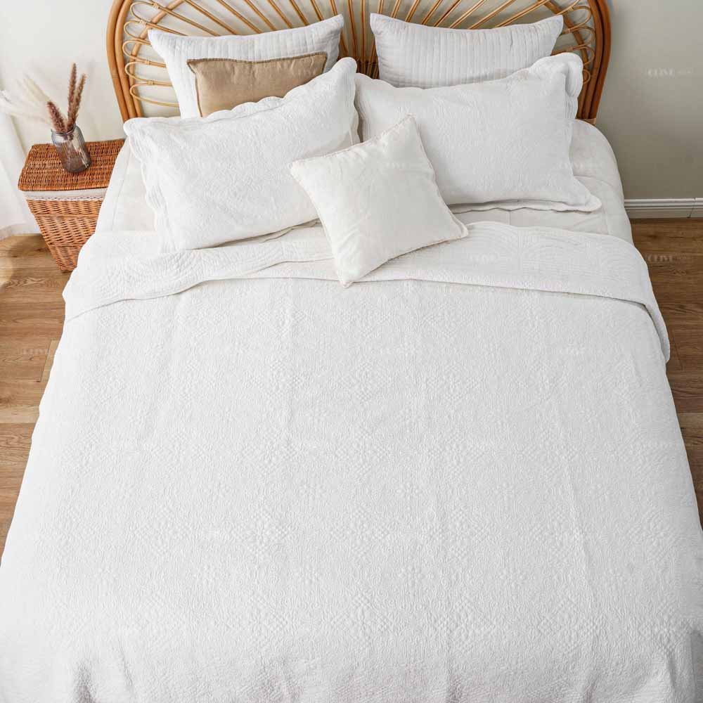 Snow white cotton coverlet 6