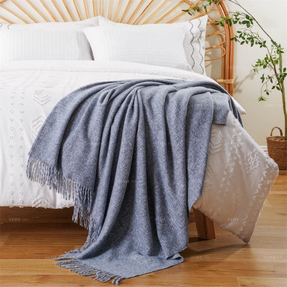 heathered faux mohair throw 2