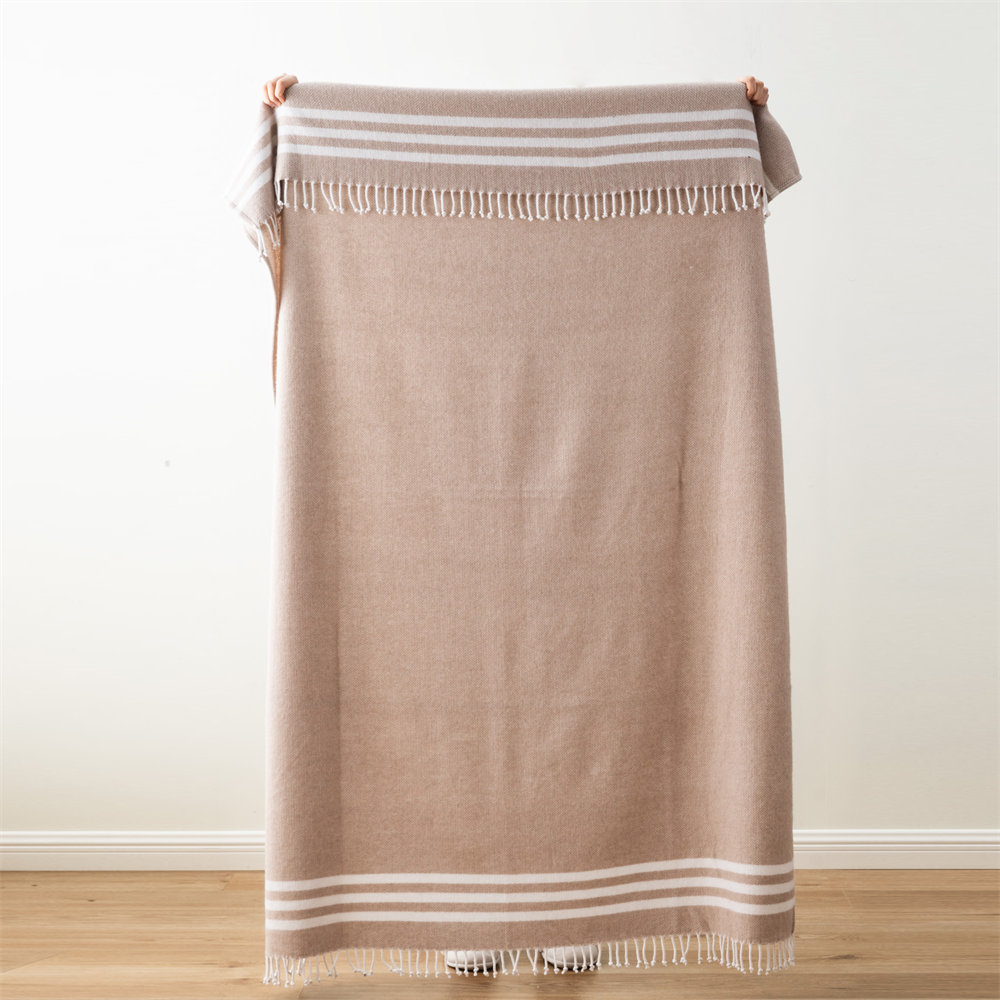 stripe herringbone wool blanket 4