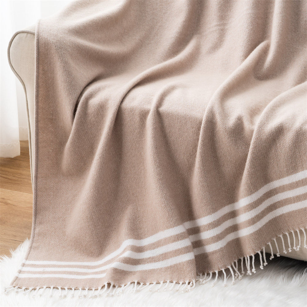 stripe herringbone wool blanket 6