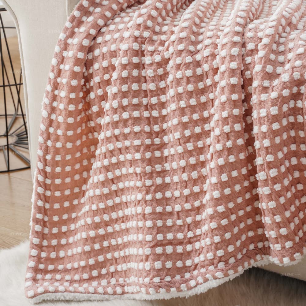 chenille woven blankets reverse to sherpa 7