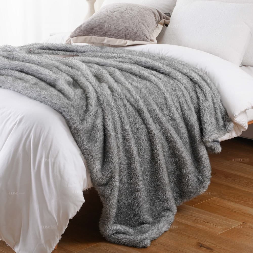 heathered plush fur blanket 5