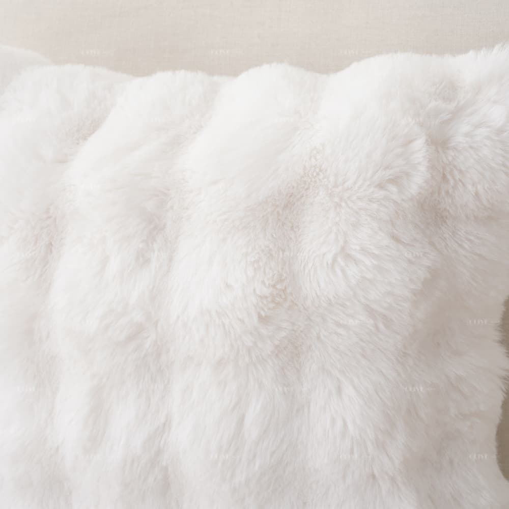 ruched faux fur pillow cover 2