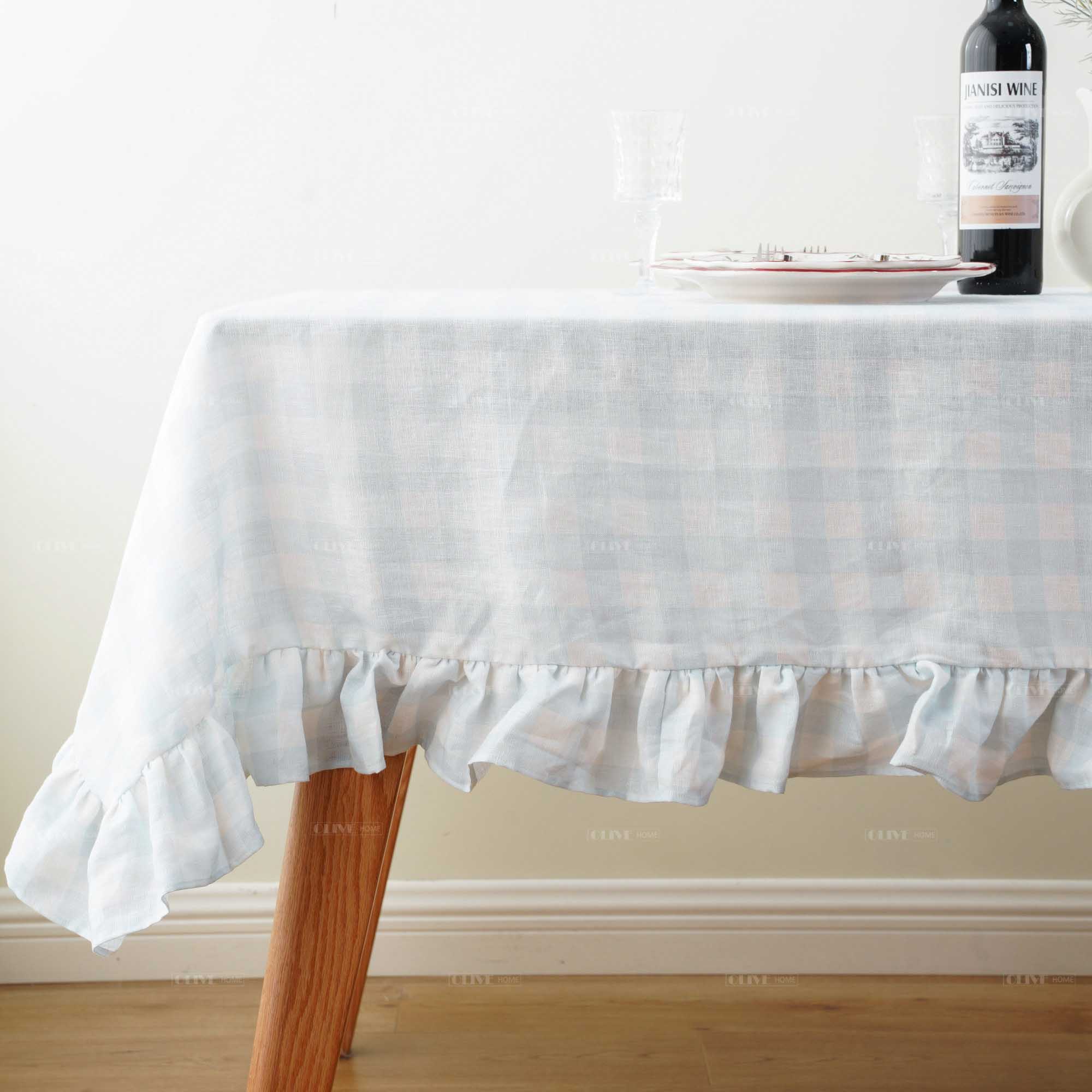 ruffled organic cotton tablecloth 3