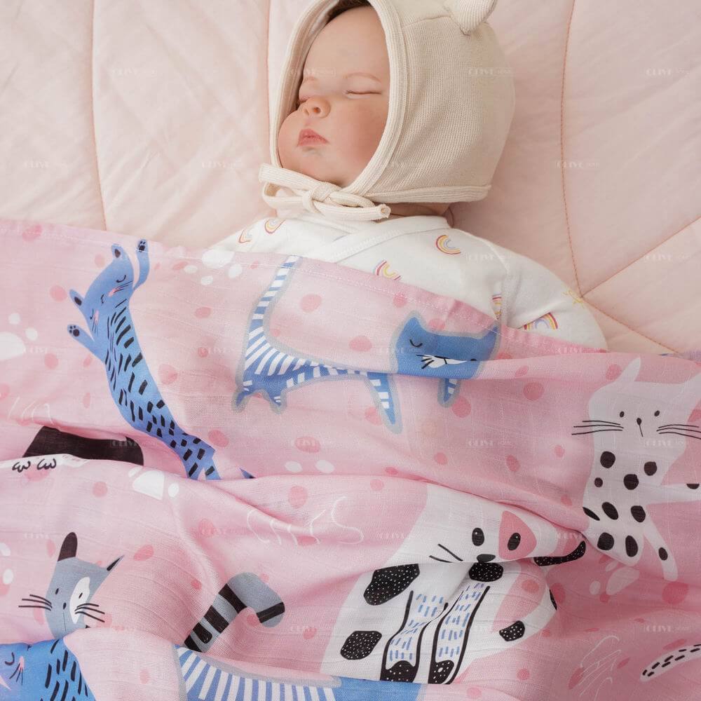 Bamboo Muslin Baby Blanket with Digital Printing 2