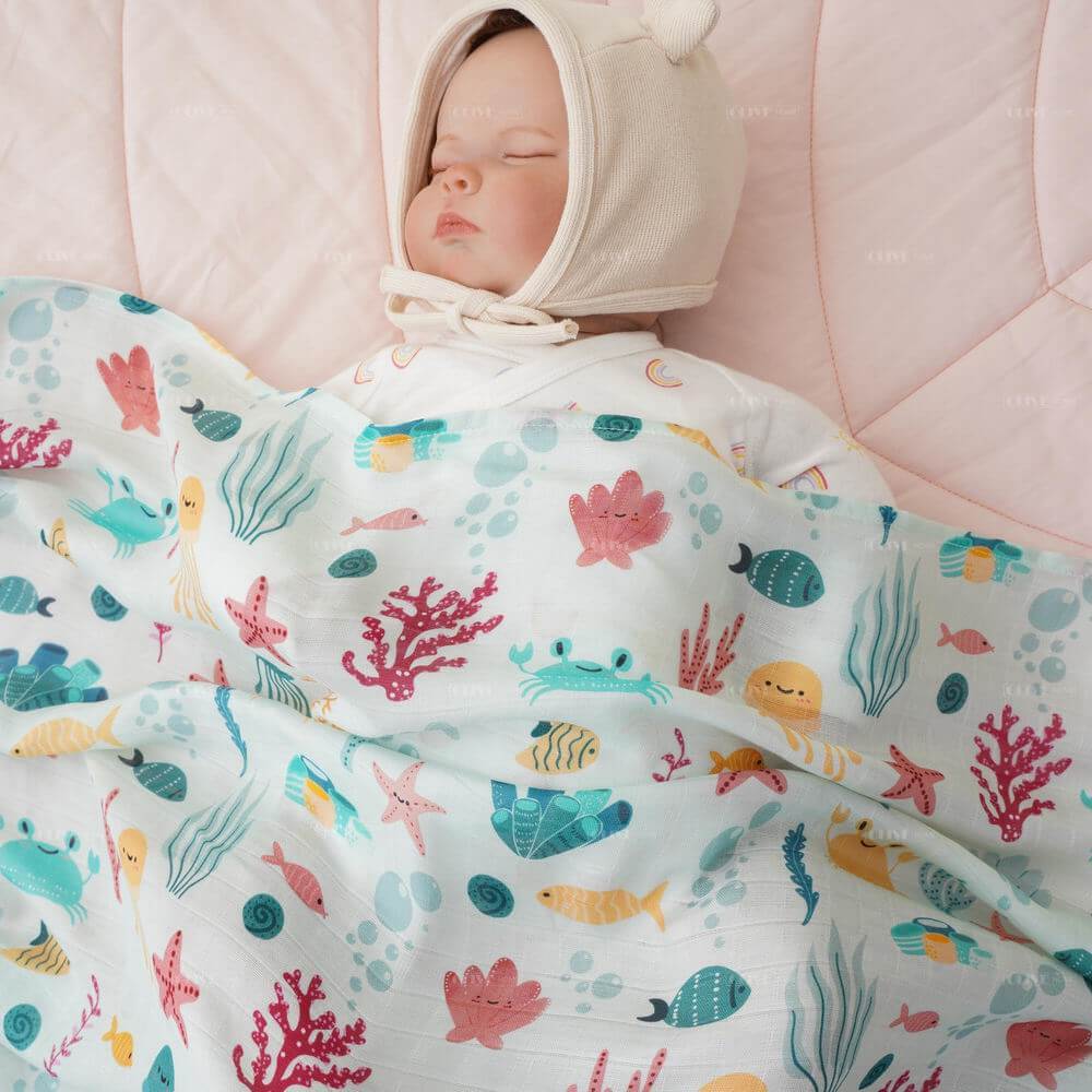 Bamboo Muslin Baby Blanket with Digital Printing 7