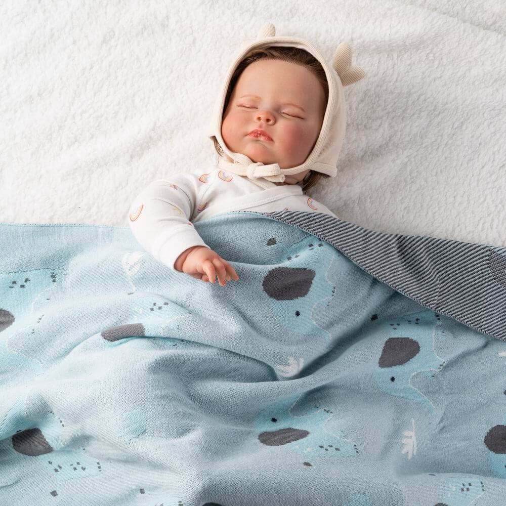 Cozy Cotton Animal Jacquard Baby Blanket 2
