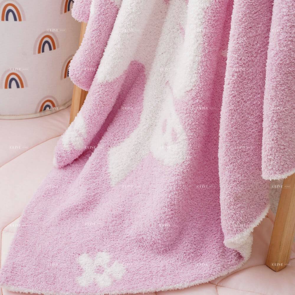 Cute Jacquard Bunny Microfiber Baby Blanket 8