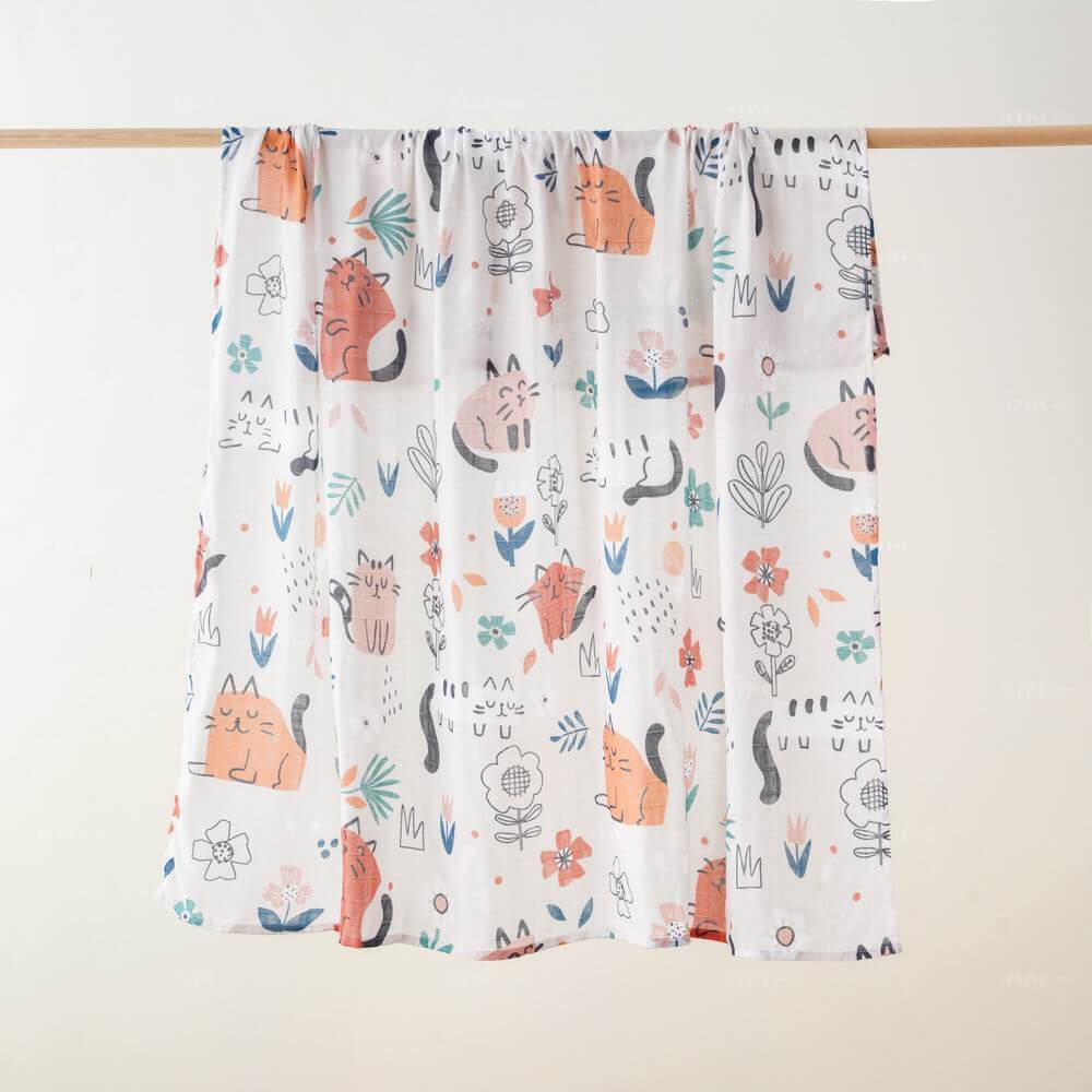 Digital Printed Muslin BambooCotton Blended Baby Blanket 7