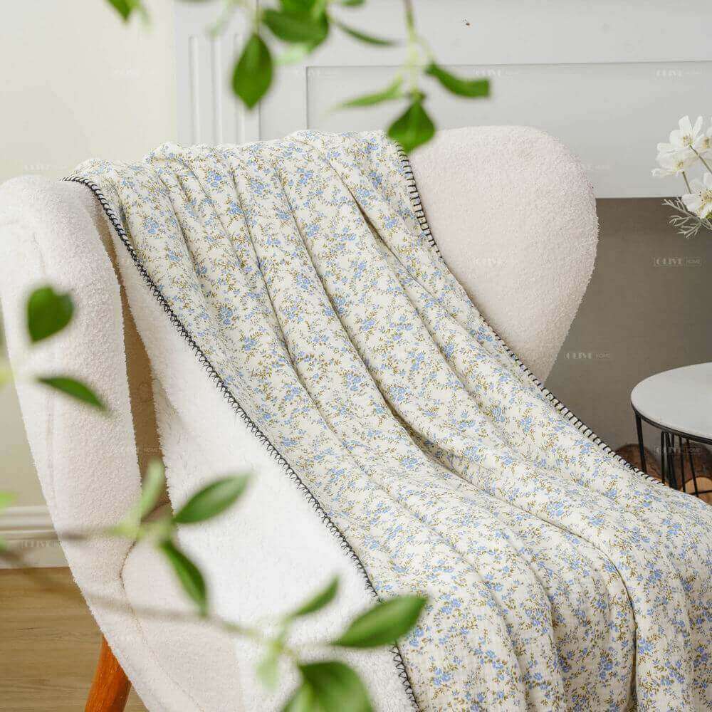Digital Printed Muslin Blanket with Sherpa Backing 11