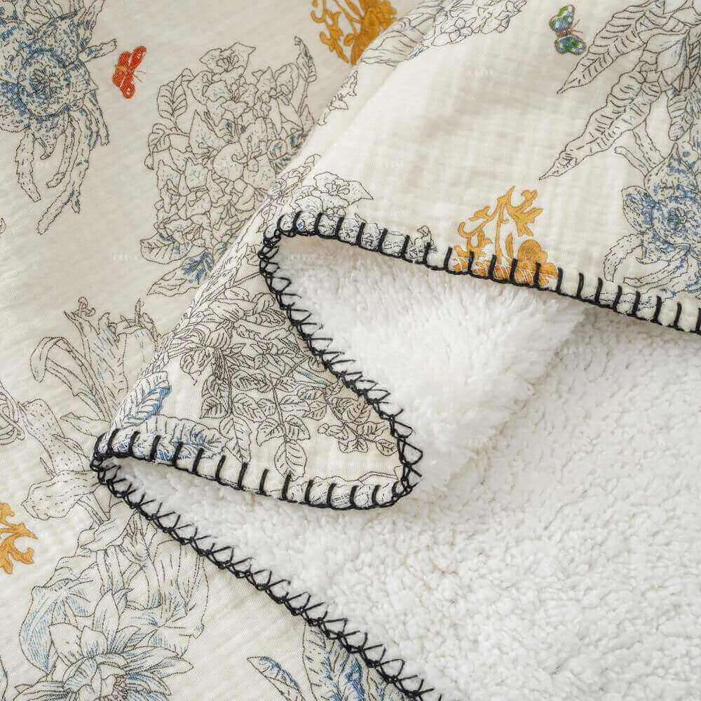 Digital Printed Muslin Blanket with Sherpa Backing 7