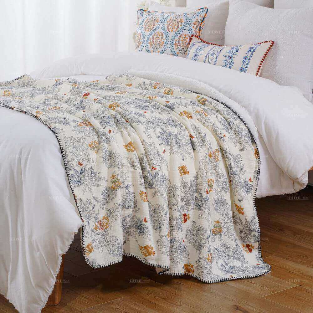 Digital Printed Muslin Blanket with Sherpa Backing 9