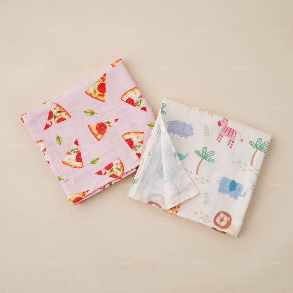 Digital Printed Muslin Cotton Baby Blanket 1