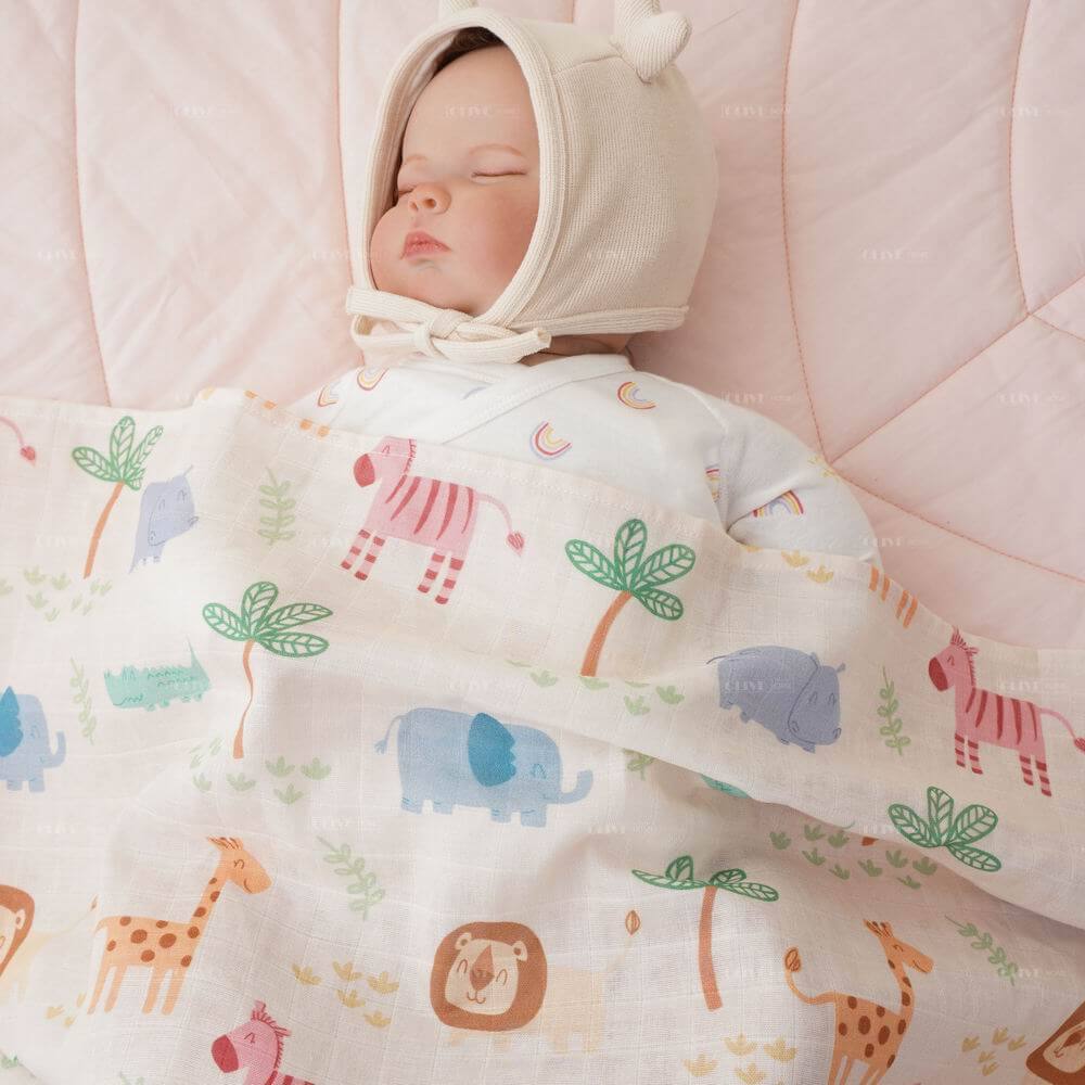 Digital Printed Muslin Cotton Baby Blanket 3