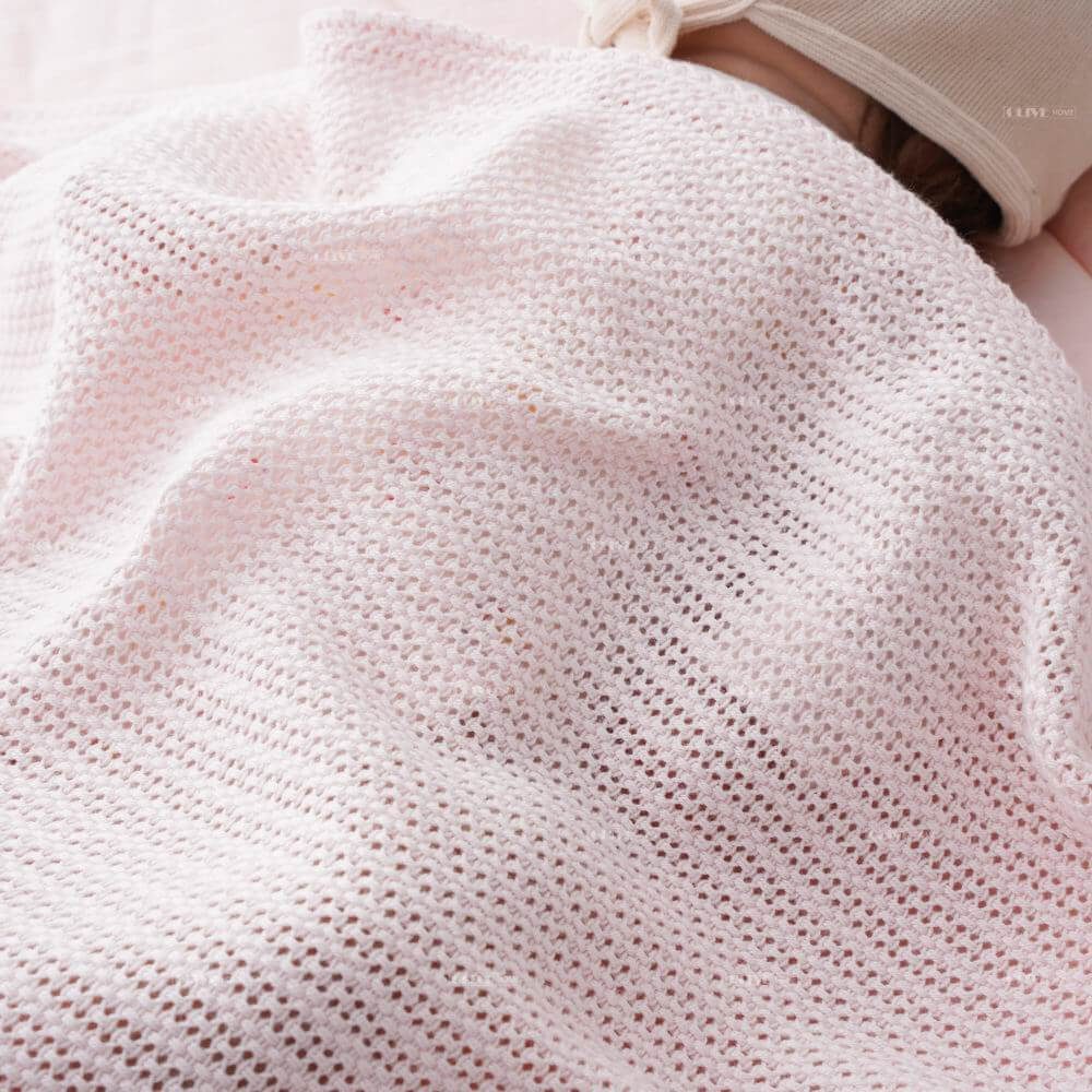 Elegant Lace Knit Cotton Baby Blanket 2