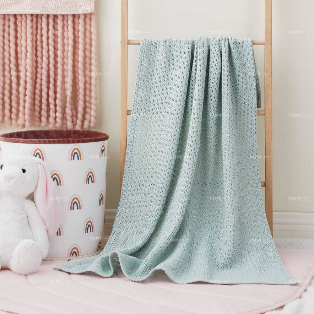 Elegant Lace Knit Cotton Baby Blanket 6