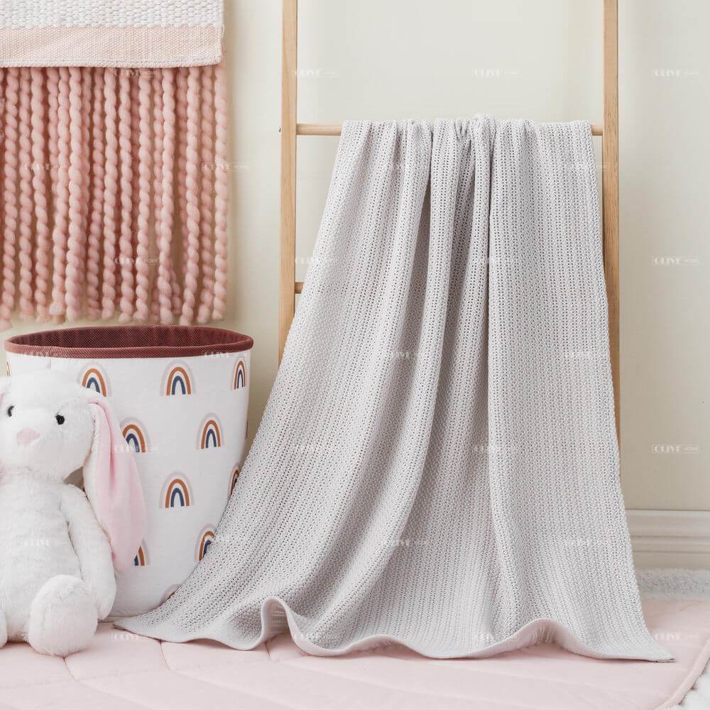 Elegant Lace Knit Cotton Baby Blanket 8
