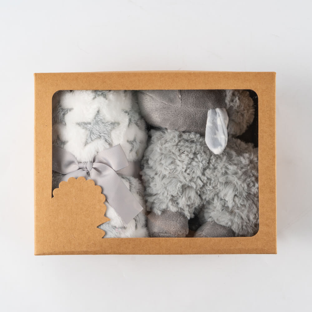 Jacquard Fleece Baby Blanket with Toy Set 2