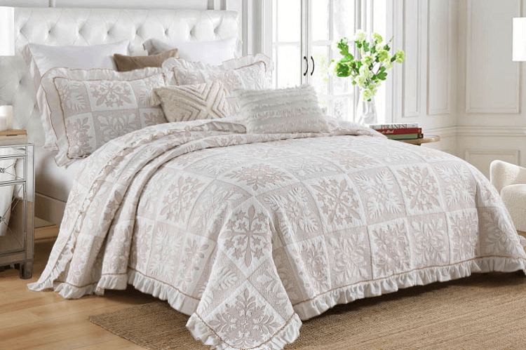 Embroidered Cotton Bedspread 3