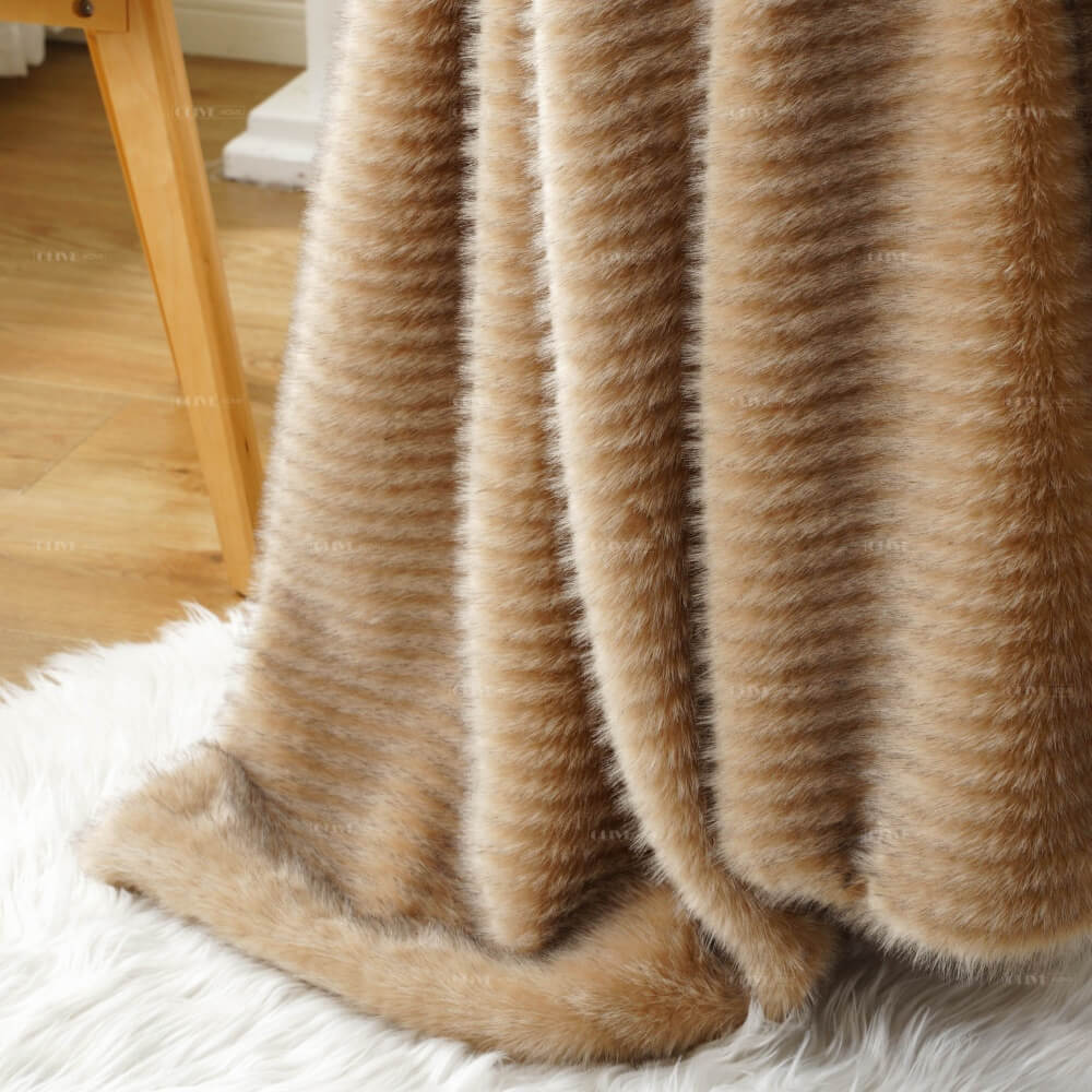 Low moq jacquard faux fur blanket 4