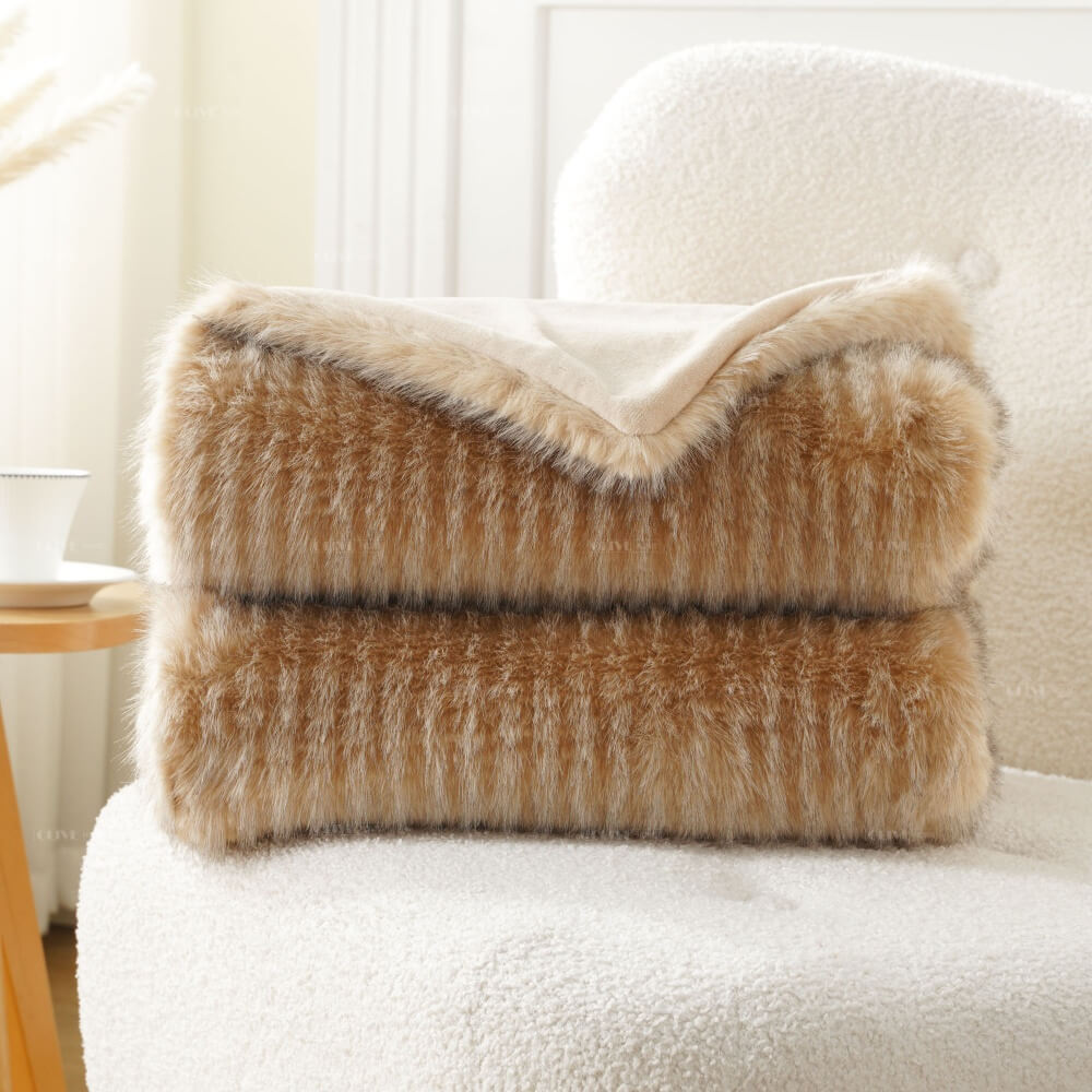 Low moq jacquard faux fur blanket 5