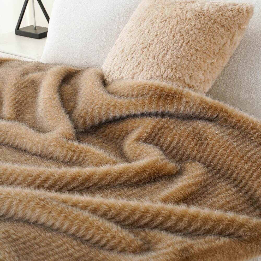 Low moq jacquard faux fur blanket 8