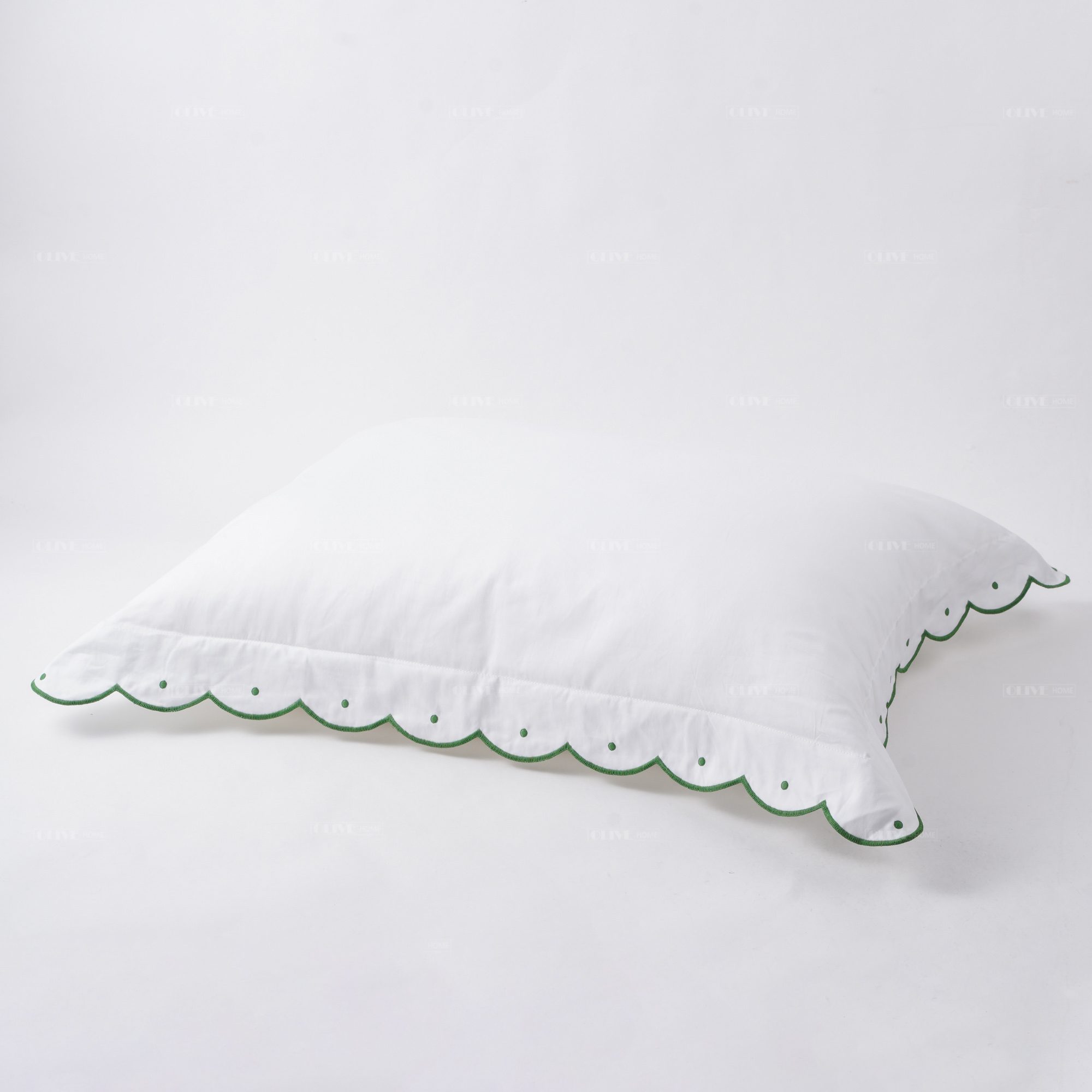 Scalloped cotton pillow sham3