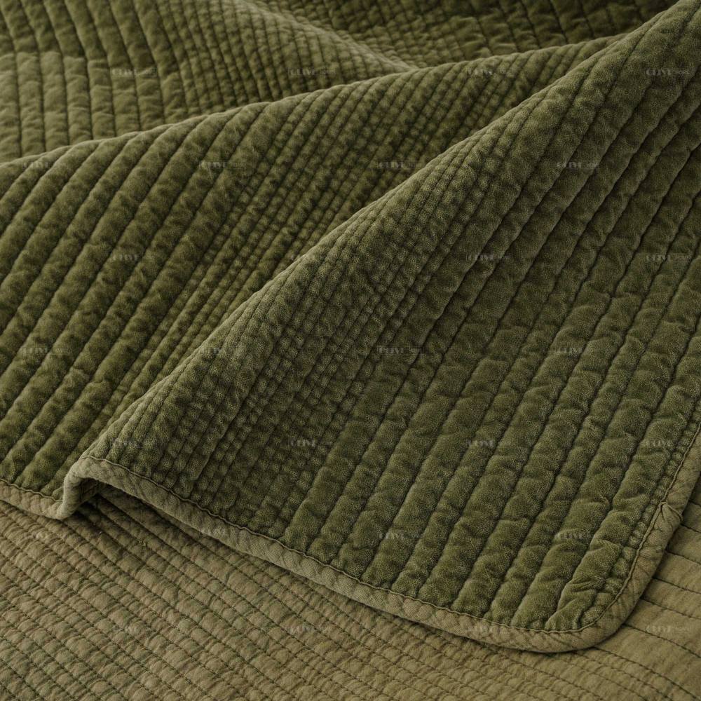 Cotton velvet quilted bedspread 17