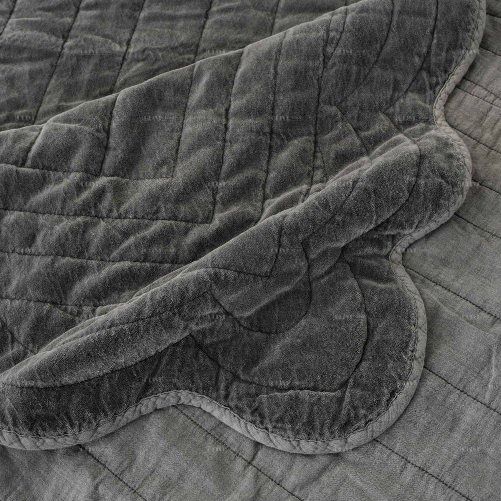 Cotton velvet quilted bedspread 5