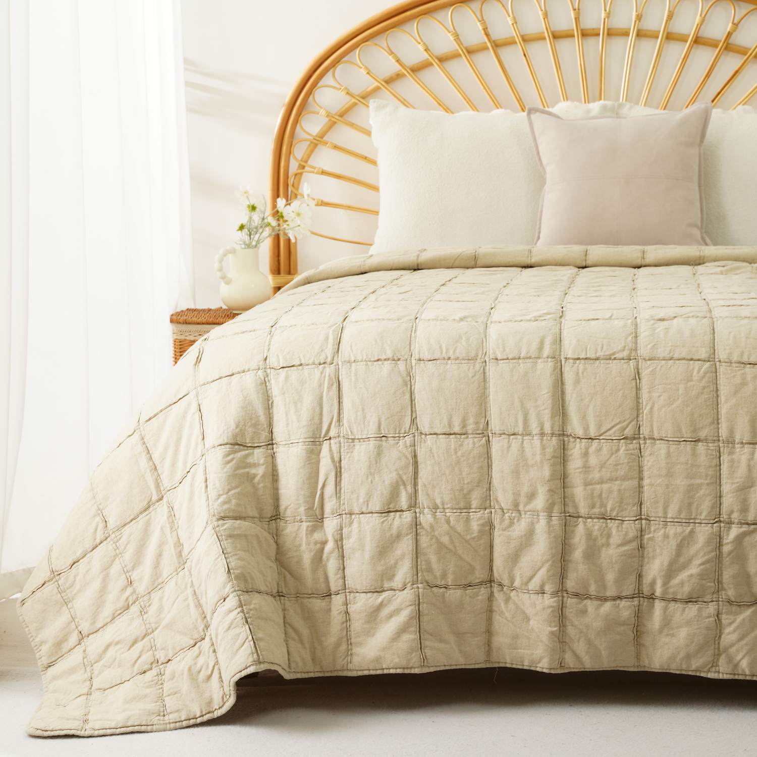 Cotton Linen Quilted Bedspread 2