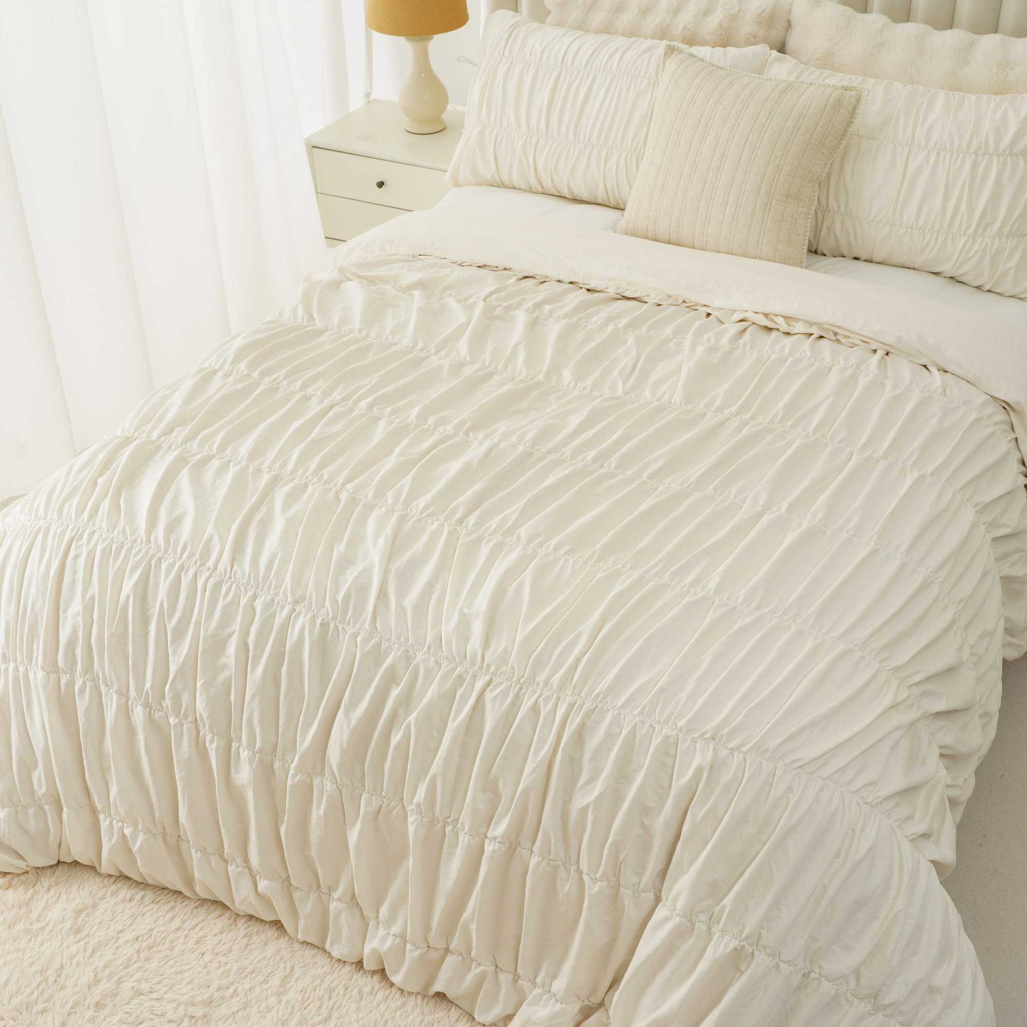 Cotton Ruched Bedding Duevt Set 6