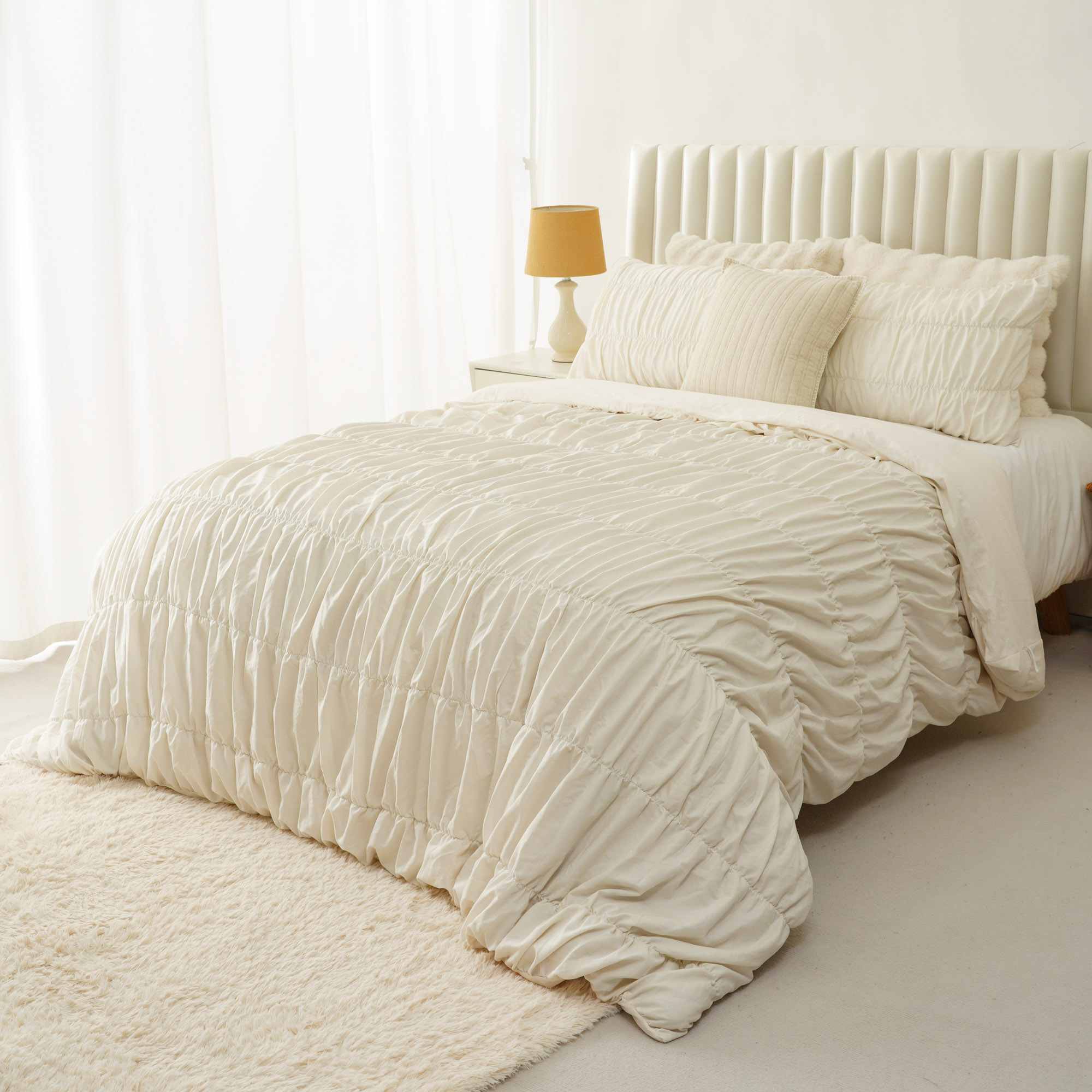 Cotton Ruched Bedding Duevt Set 7