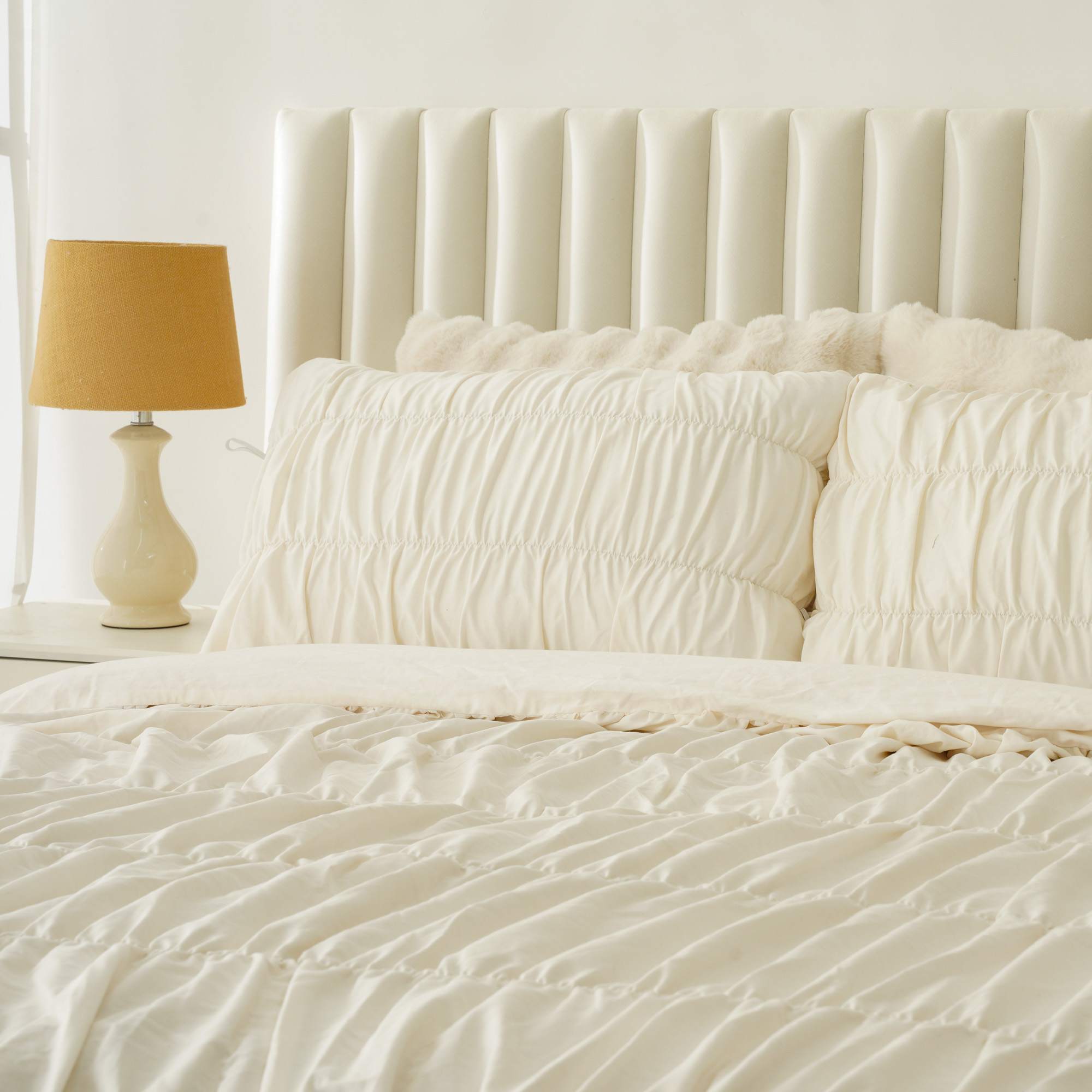 Cotton Ruched Bedding Duevt Set 8 Cotton Ruched Bedding Duevt Set 8